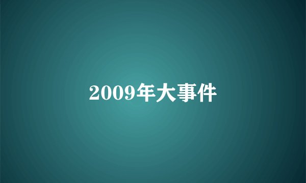 2009年大事件