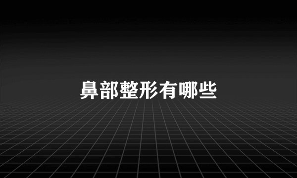 鼻部整形有哪些