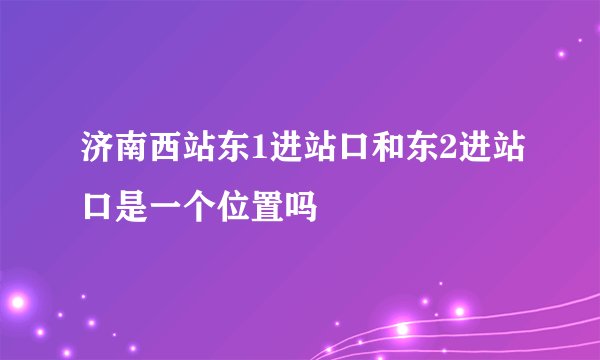 济南西站东1进站口和东2进站口是一个位置吗
