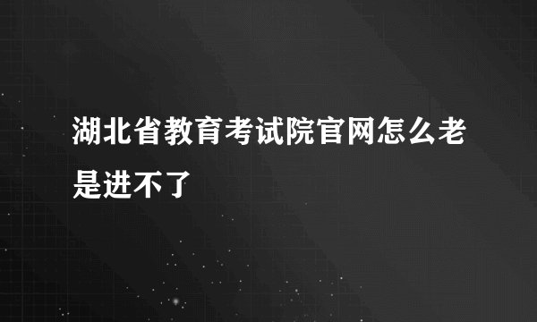 湖北省教育考试院官网怎么老是进不了