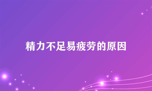 精力不足易疲劳的原因