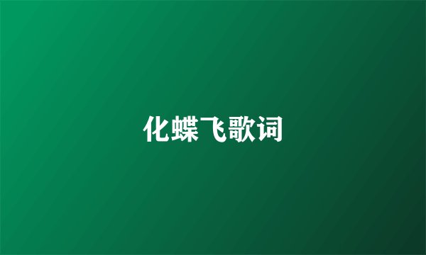 化蝶飞歌词