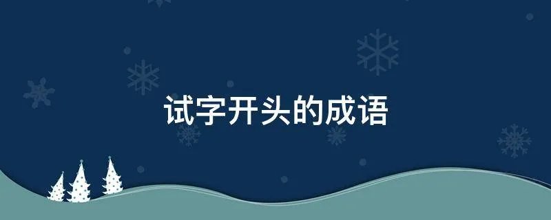试字开头的成语