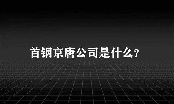 首钢京唐公司是什么？