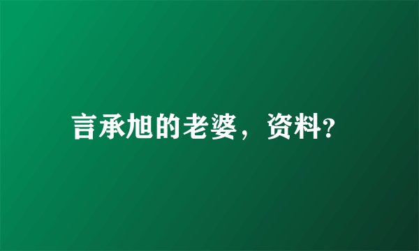 言承旭的老婆，资料？