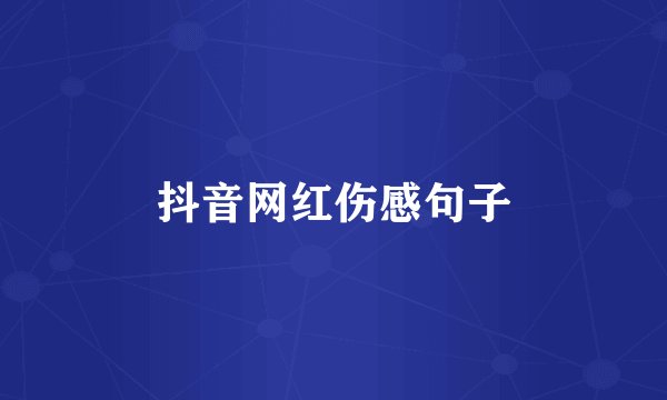 抖音网红伤感句子