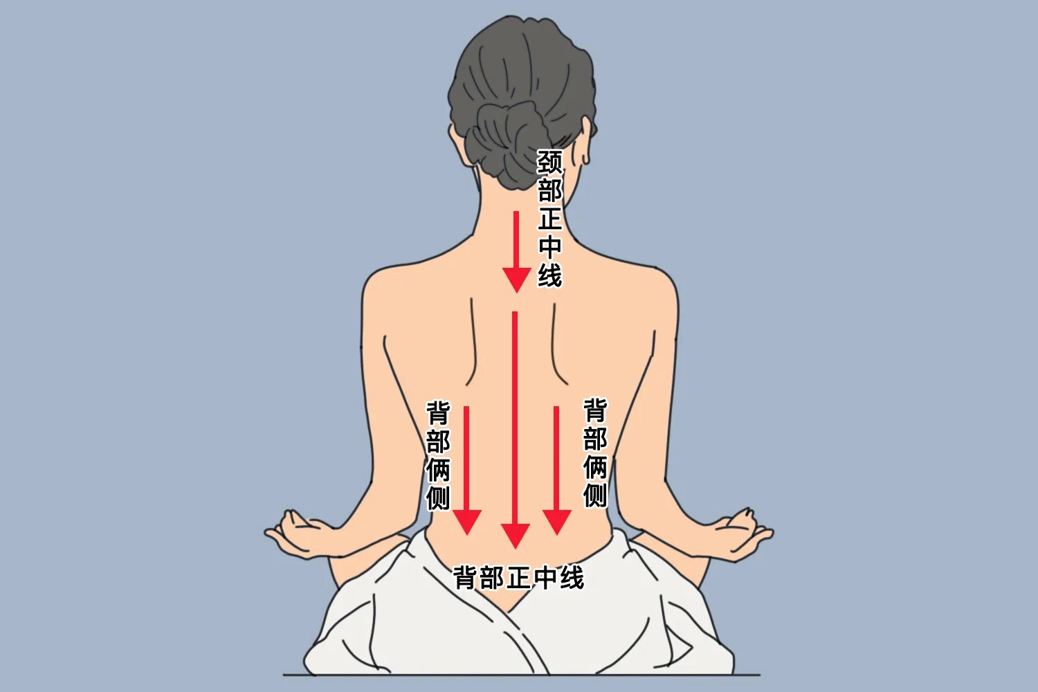 背部刮痧示意图