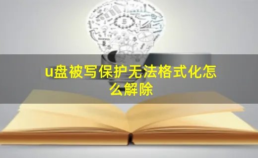 u盘被写保护无法格式化怎么解除