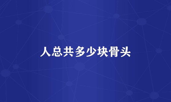 人总共多少块骨头