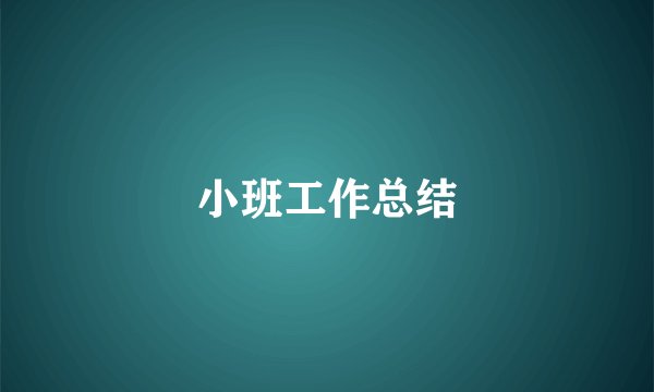 小班工作总结