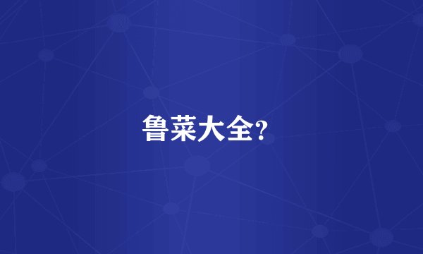 鲁菜大全？