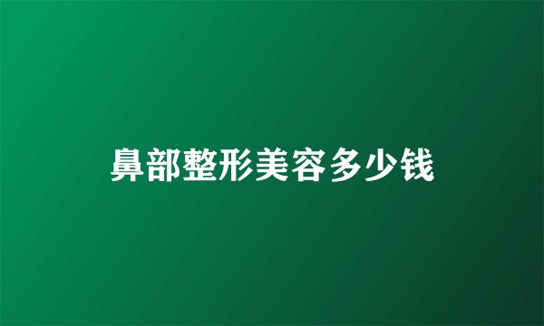 鼻部整形美容多少钱