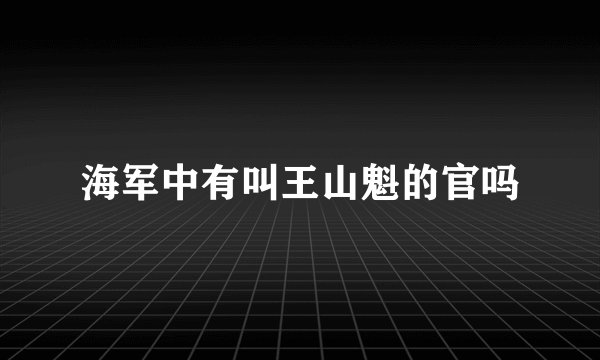 海军中有叫王山魁的官吗