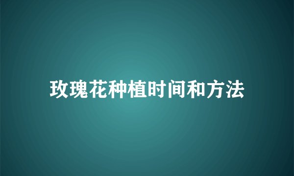 玫瑰花种植时间和方法