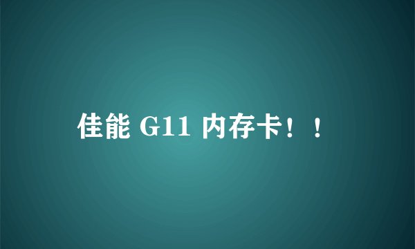 佳能 G11 内存卡!!