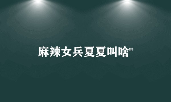 麻辣女兵夏夏叫啥