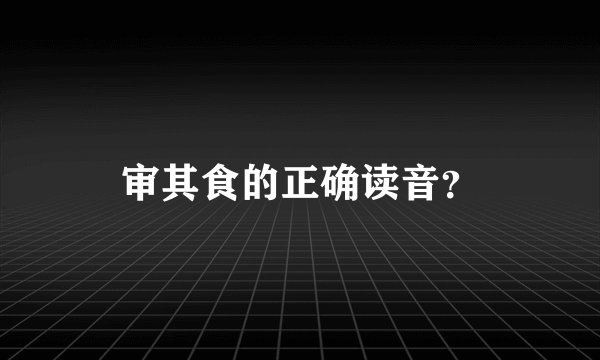 审其食的正确读音？