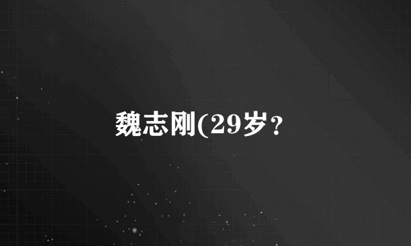 魏志刚(29岁？