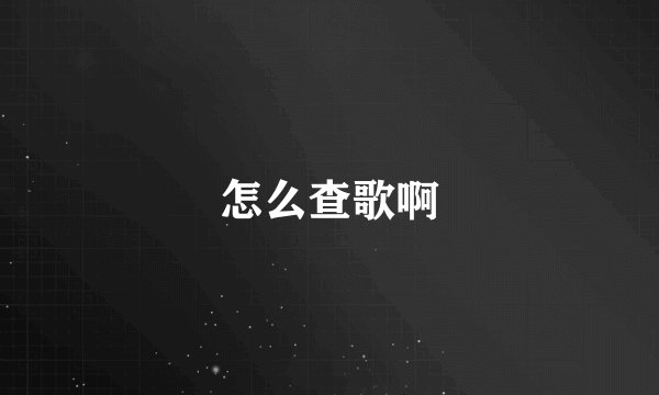 怎么查歌啊