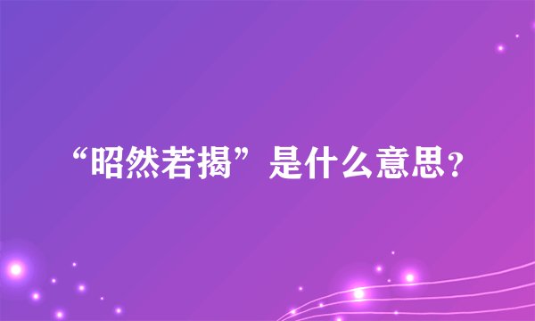 “昭然若揭”是什么意思？