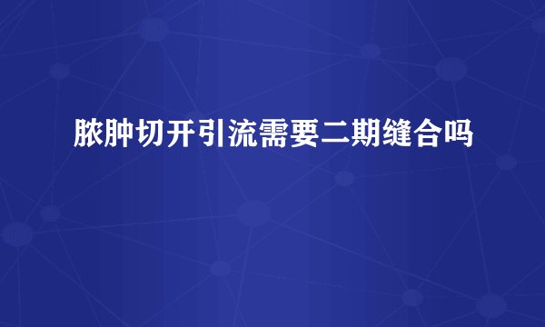 脓肿切开引流需要二期缝合吗