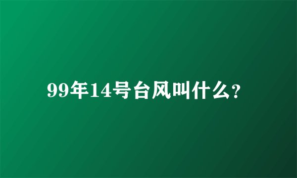 99年14号台风叫什么？