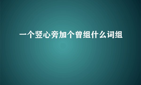 一个竖心旁加个曾组什么词组
