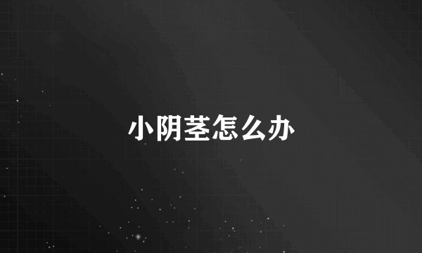 小阴茎怎么办