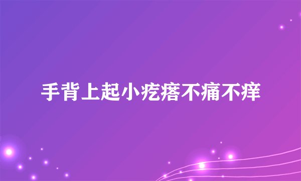 手背上起小疙瘩不痛不痒