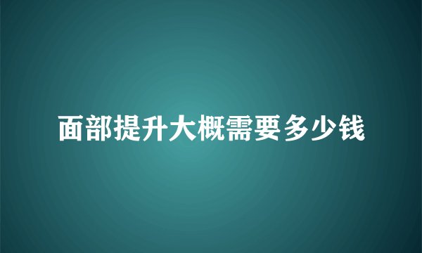 面部提升大概需要多少钱