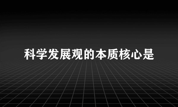 科学发展观的本质核心是
