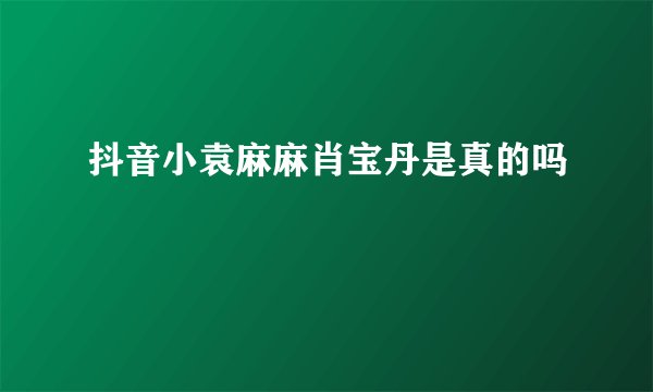 抖音小袁麻麻肖宝丹是真的吗