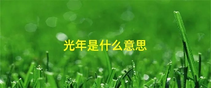 光年是什么意思
