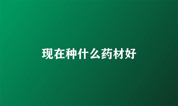 现在种什么药材好