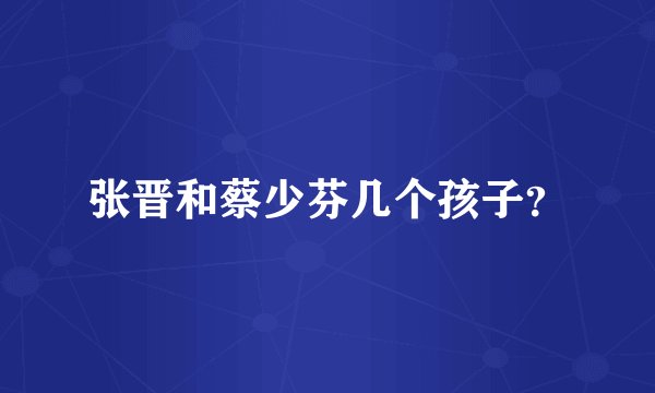张晋和蔡少芬几个孩子？