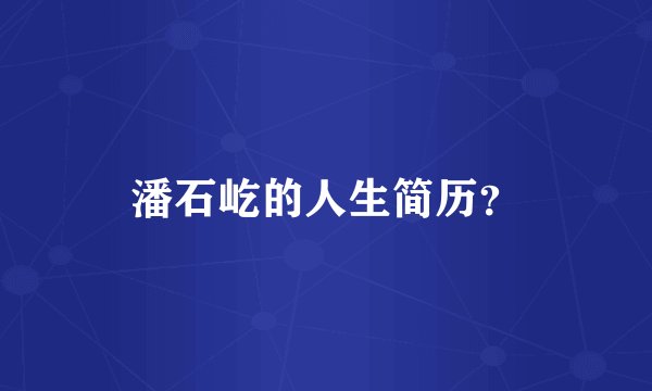 潘石屹的人生简历?