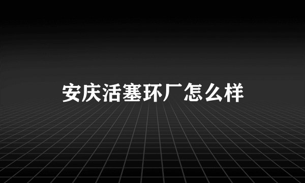 安庆活塞环厂怎么样