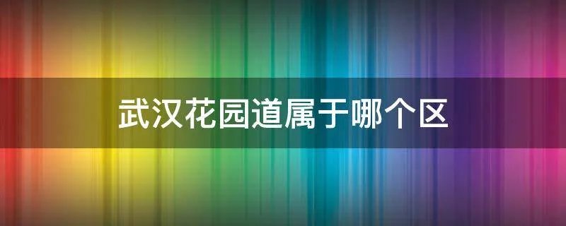 武汉花园道属于哪个区