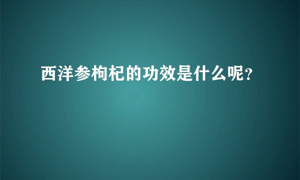 西洋参枸杞的功效是什么呢？