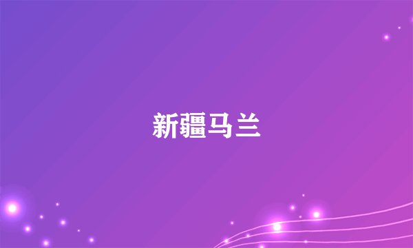 新疆马兰