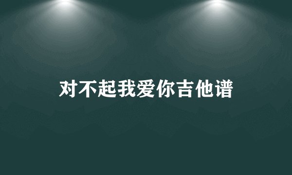 对不起我爱你吉他谱