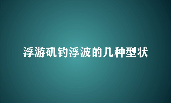 浮游矶钓浮波的几种型状