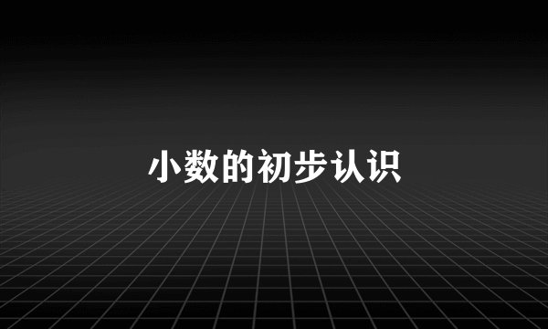小数的初步认识