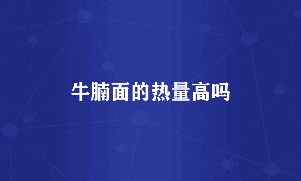 牛腩面的热量高吗