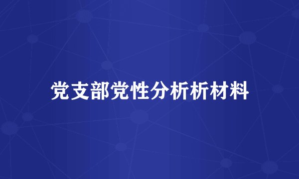 党支部党性分析析材料