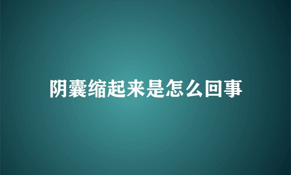 阴囊缩起来是怎么回事