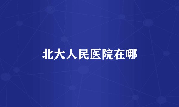 北大人民医院在哪