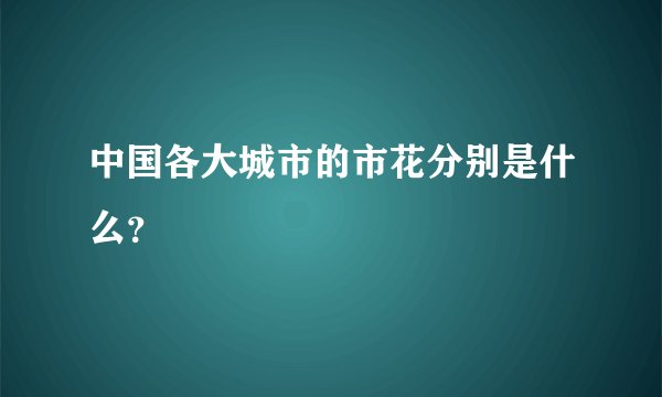 中国各大城市的市花分别是什么？