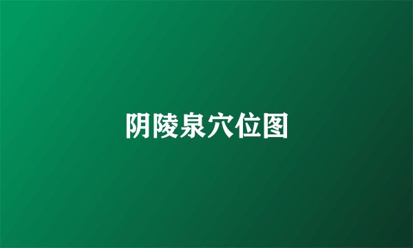 阴陵泉穴位图