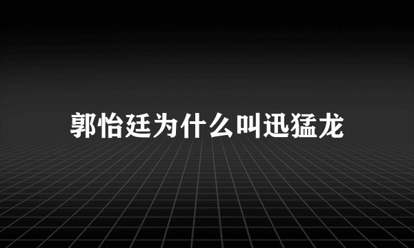 郭怡廷为什么叫迅猛龙